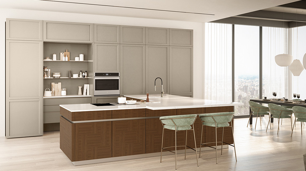 Veneta Cucine kitchen with refined contemporary cabinetry
